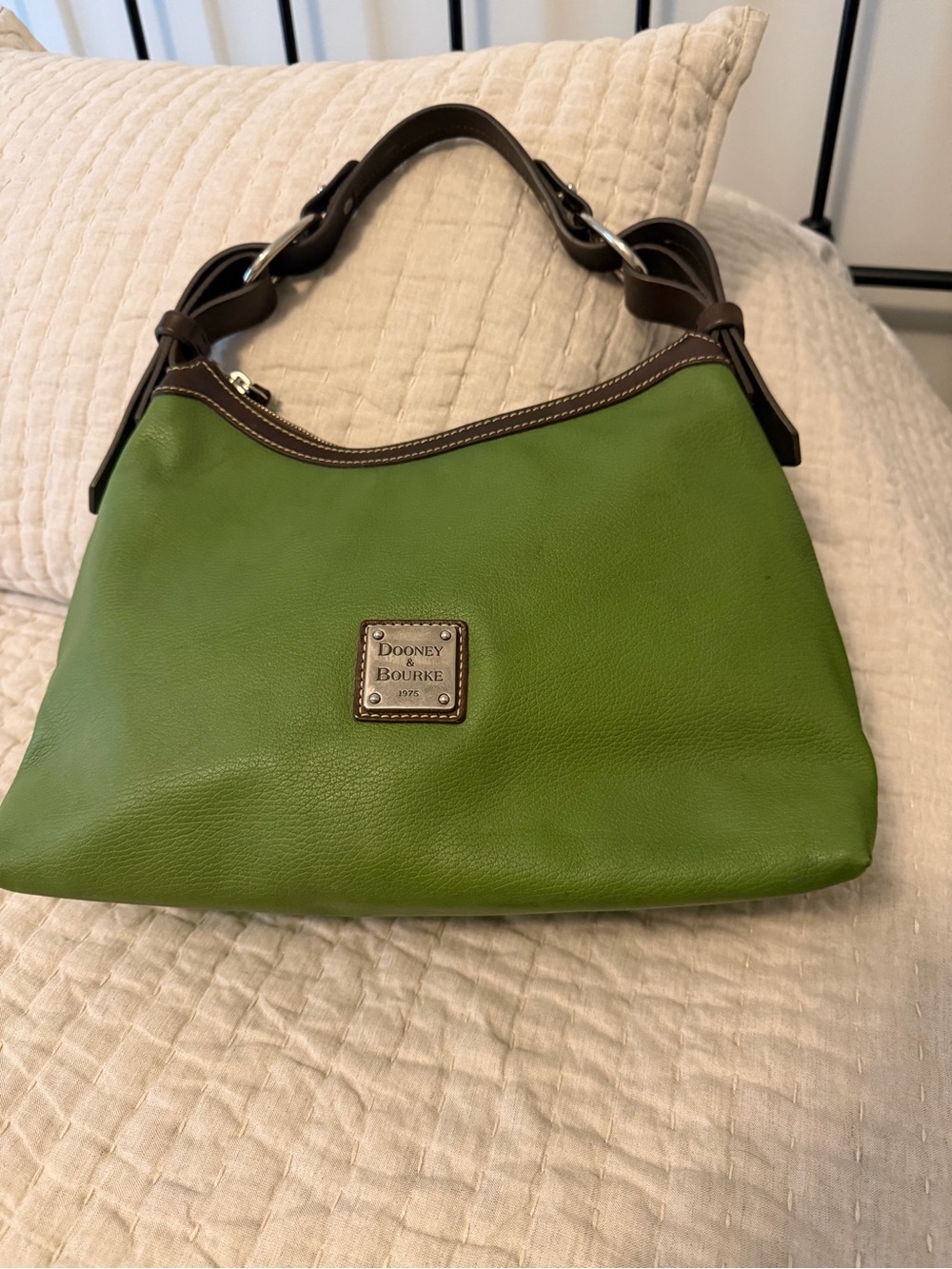 Dooney & Bourke Pebble Grain Green Leather Shoulder Bag